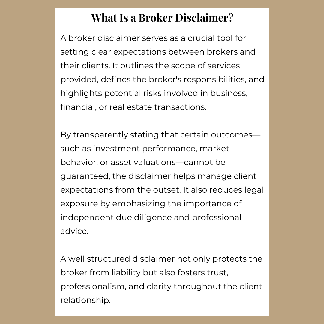 Broker Disclaimer Template + Usage Guide