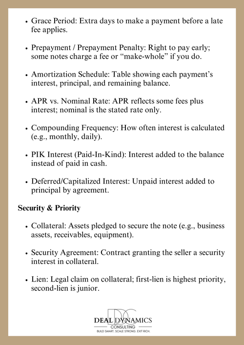 Common Terms & Definitions: Seller Financing