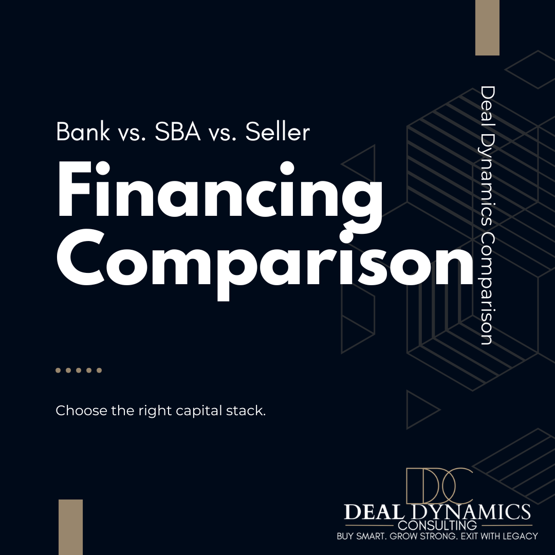 Bank Loans vs. SBA vs. Seller Financing