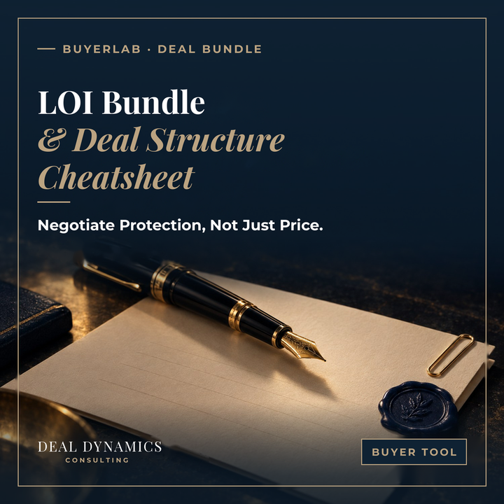 LOI Bundle & Deal Structure Cheatsheet: Structure the Deal Right and Write an LOI That Protects You.